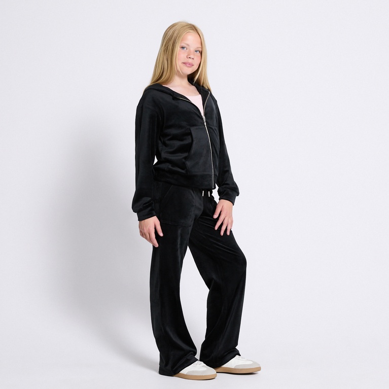 Velour Hoodie  "Ellie star" Black